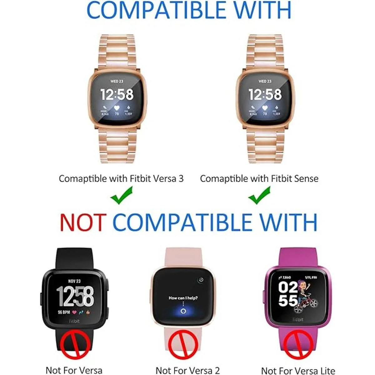 Maxjoy Compatible con correas Fitbit SenseVersa 3 correa_3