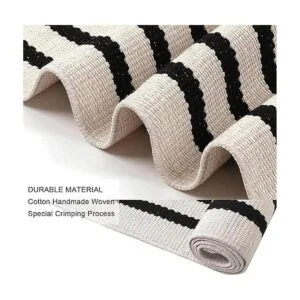 LEEVAN Tapete a rayas blancas y negras 24 x 35 pulgadas_6