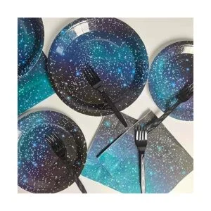 Juego de vajilla de 96 piezas para fiestas espaciales_5