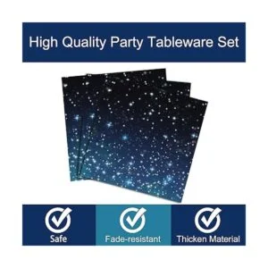 Juego de vajilla de 96 piezas para fiestas espaciales_3