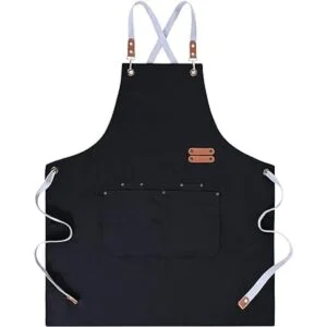 RosieLily Delantal de chef para hombres negro delantal con_2