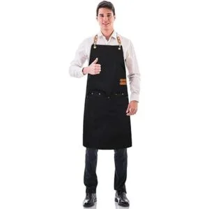 RosieLily Delantal de chef para hombres negro delantal con_7