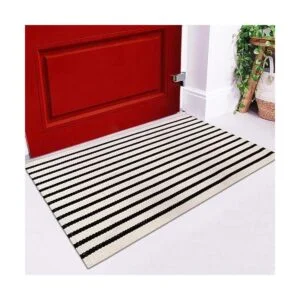 LEEVAN Tapete a rayas blancas y negras 24 x 35 pulgadas_3