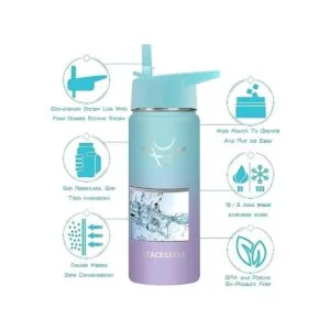 STACEGEELE Botella de agua aislada al vacío para niños con_3