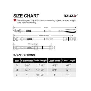 azuza Juego de correa y collar acolchado reflectante para_6