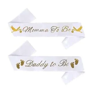 Paquete de banda para baby shower Momma To Be y Daddy_1