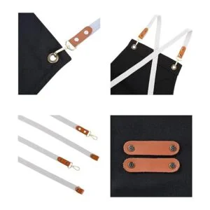 RosieLily Delantal de chef para hombres negro delantal con_6