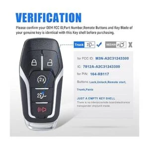 Keymall Carcasa para llavero remoto para Ford F150F250_3
