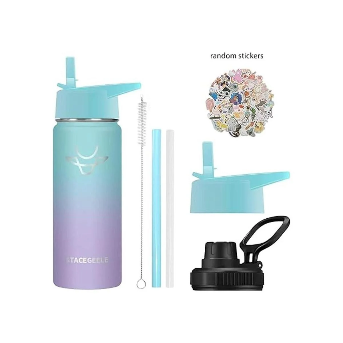 STACEGEELE Botella de agua aislada al vacío para niños con_2