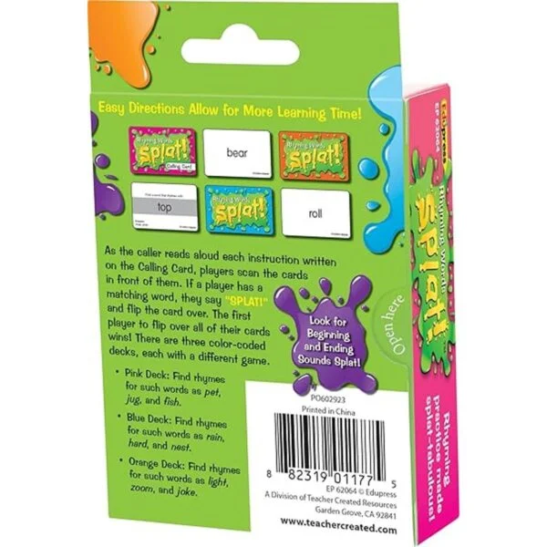 Teacher Created Resources Rhyming Words Splat Juego_3