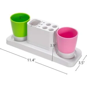 Aebeky Soporte para cepillo de dientes de baño con tazas_3