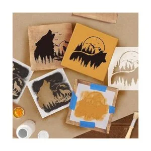 GSS Designs Plantillas de lobo 2 unidades diseño de_3