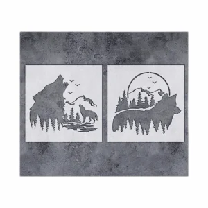 GSS Designs Plantillas de lobo 2 unidades diseño de_1