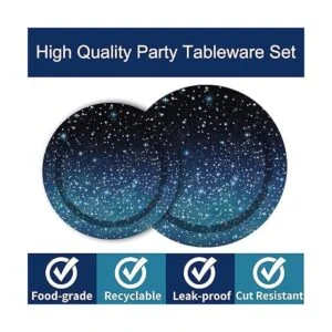 Juego de vajilla de 96 piezas para fiestas espaciales_4
