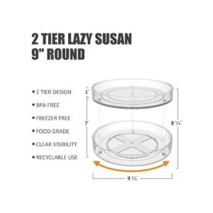 FIVOF Lazy Susan Bandeja giratoria redonda de plástico_2
