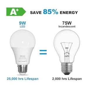 ORALUCE Bombilla LED A19 de 9 W equivalente a 60 W 120_4