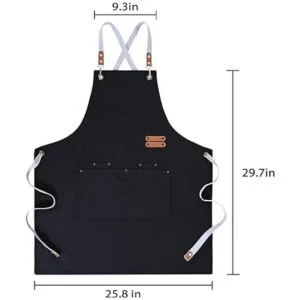 RosieLily Delantal de chef para hombres negro delantal con_3