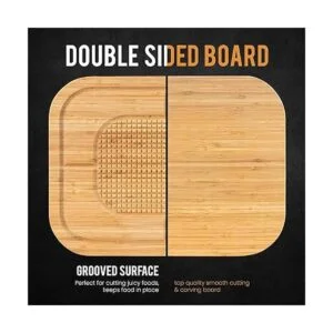 Tabla de cortar de madera de bambú lados reversibles para_3