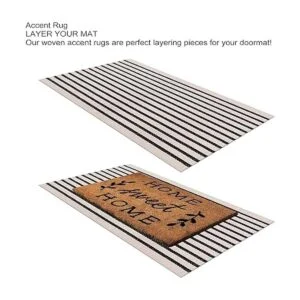 LEEVAN Tapete a rayas blancas y negras 24 x 35 pulgadas_5