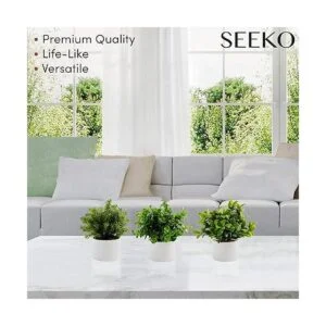 SEEKO Mini plantas artificiales en macetas de cerámica_6