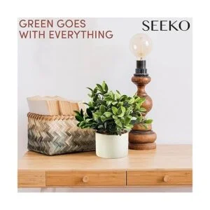 SEEKO Mini plantas artificiales en macetas de cerámica_3