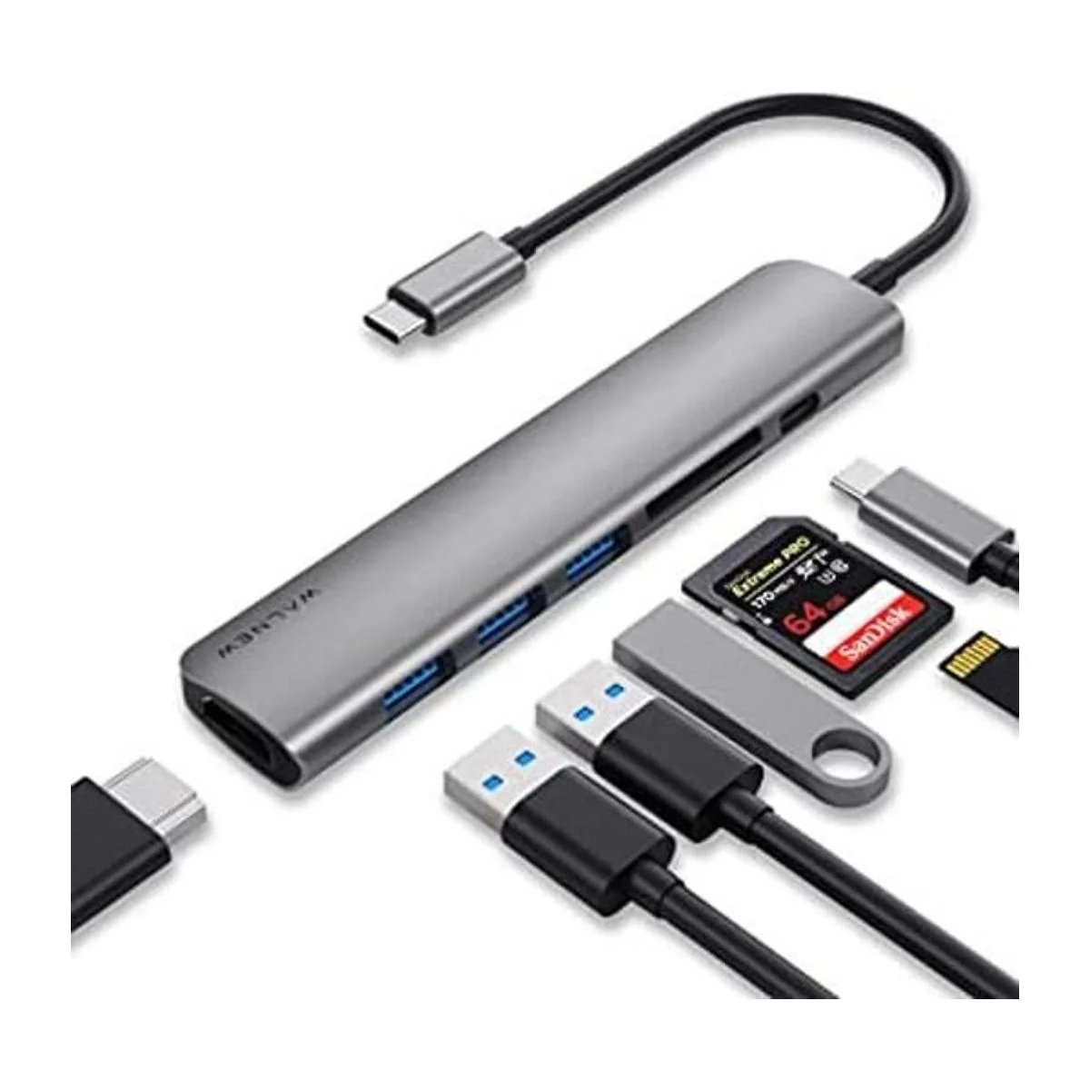 WALNEW Hub USB C adaptador USB C MacBook Pro Hub 7 en 1_1