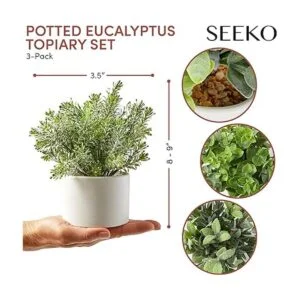 SEEKO Mini plantas artificiales en macetas de cerámica_4