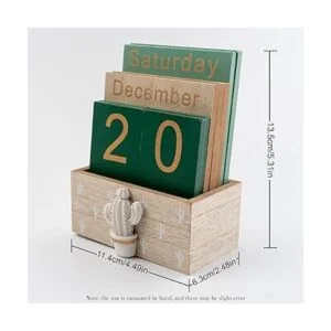 Notakia Calendario perpetuo calendario de madera para_4