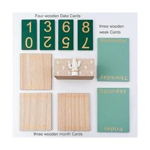 Notakia Calendario perpetuo calendario de madera para_5