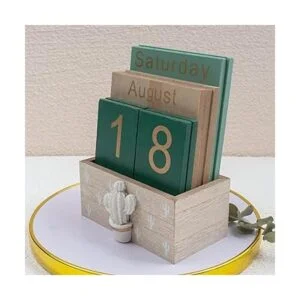 Notakia Calendario perpetuo calendario de madera para_3