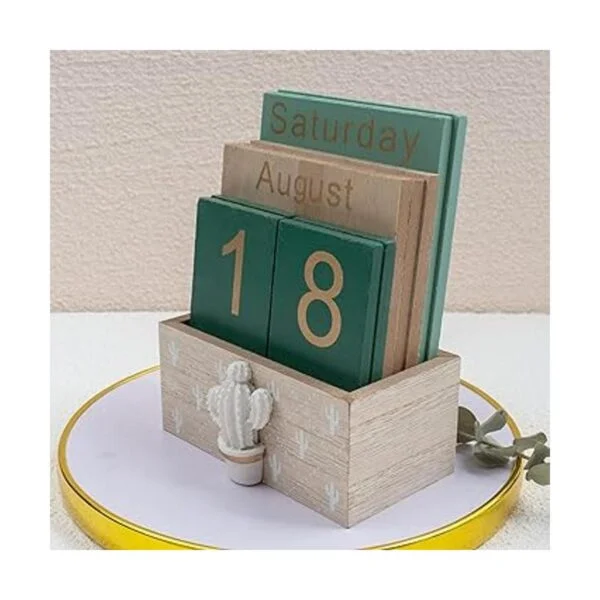Notakia Calendario perpetuo calendario de madera para_3
