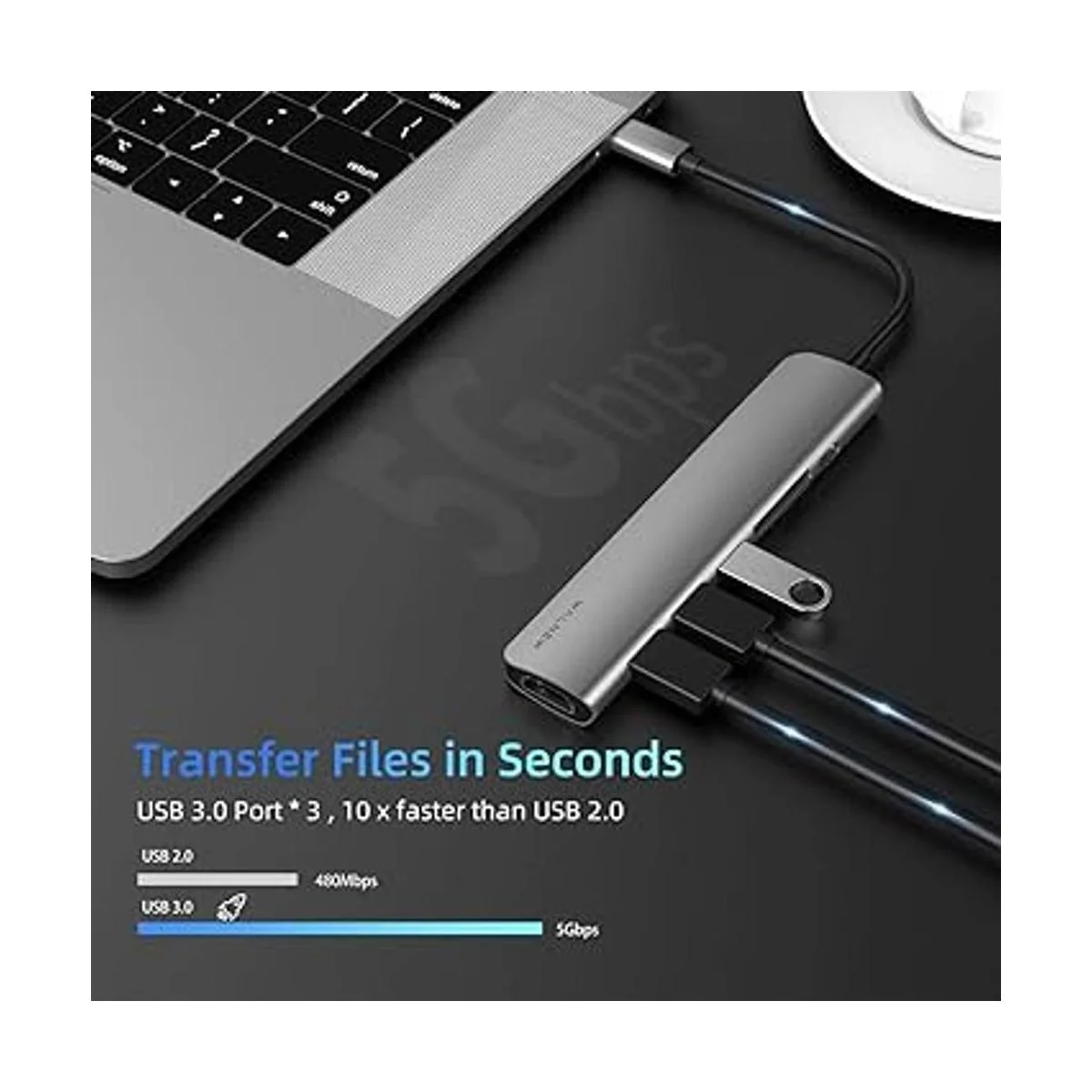 WALNEW Hub USB C adaptador USB C MacBook Pro Hub 7 en 1_3