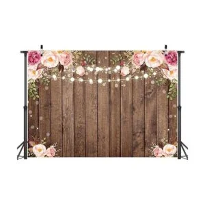 Sensfun Fondo floral de madera rústica de 7 x 5 pies para_2