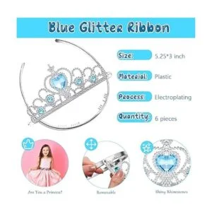 12 piezas de tiaras y coronas de plata para niñas_2