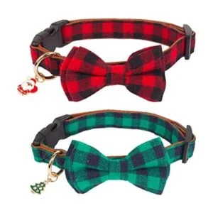 ADOGGYGO Collar de perro de Navidad con lazo collares_1