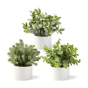 SEEKO Mini plantas artificiales en macetas de cerámica_1