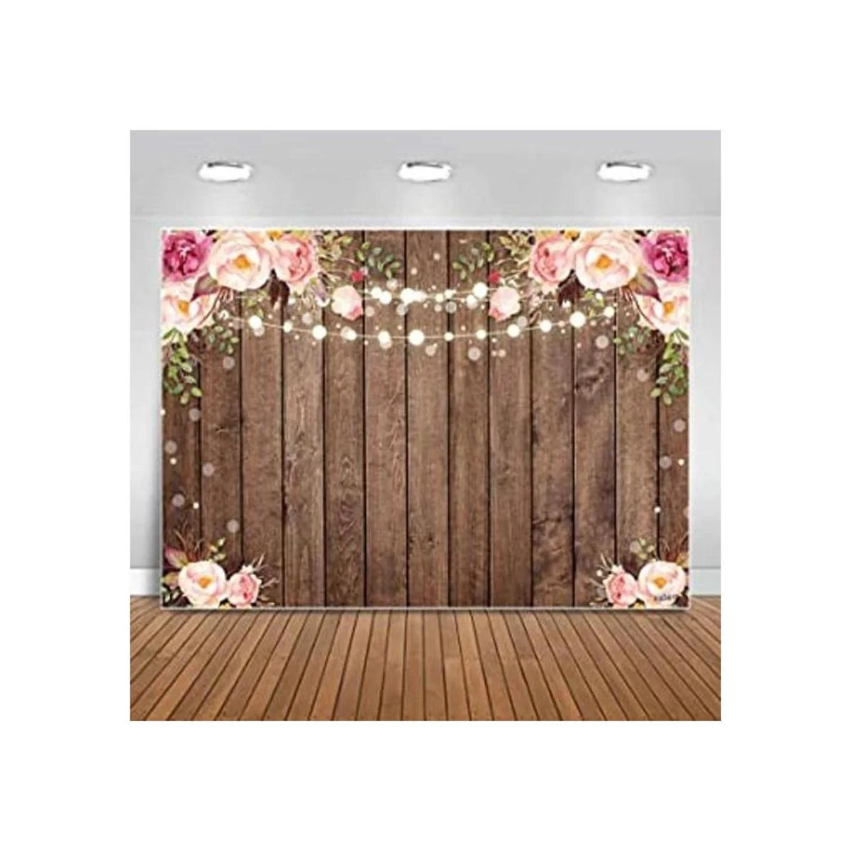 Sensfun Fondo floral de madera rústica de 7 x 5 pies para_1