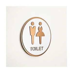 Señal de baño unisex en 3D con cinta adhesiva_1