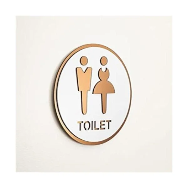 Señal de baño unisex en 3D con cinta adhesiva_1