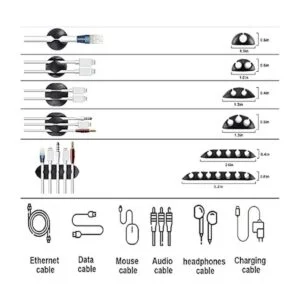 Kit organizador de gestión de cables 4 fundas de cable_3