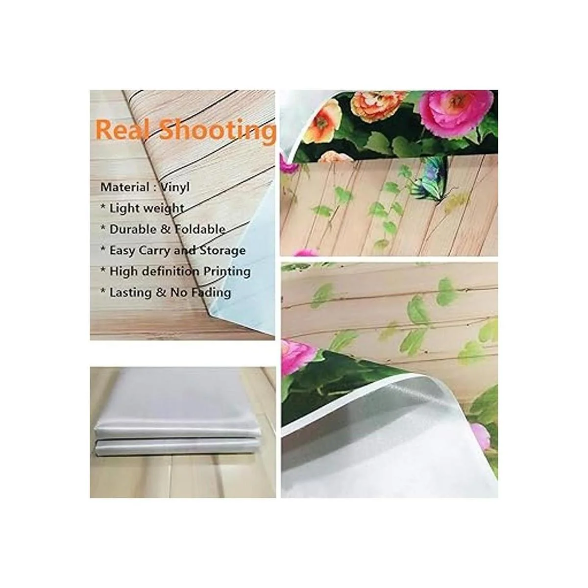 Sensfun Fondo floral de madera rústica de 7 x 5 pies para_6