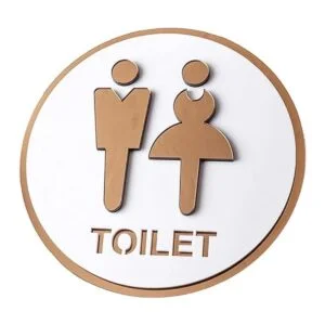 Señal de baño unisex en 3D con cinta adhesiva_2