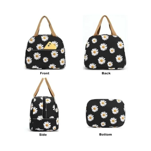 Bolsa de almuerzo floral para mujeres y niñas_5