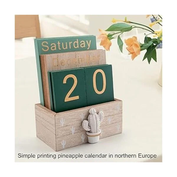 Notakia Calendario perpetuo calendario de madera para_2