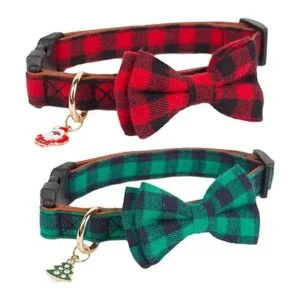 ADOGGYGO Collar de perro de Navidad con lazo collares_2