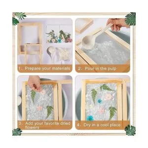 Juego de 3 piezas de papel de madera para hacer papel de_4