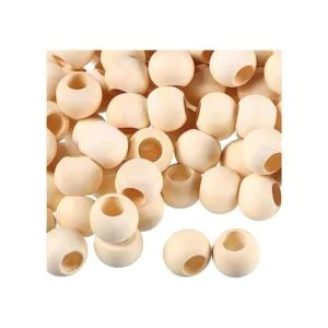 200 cuentas de madera con agujero grande de 0.787 in para_1