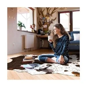 Rostyle Alfombra de piel de vaca sintética bonita_4