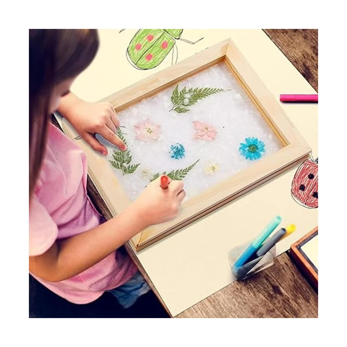 Juego de 3 piezas de papel de madera para hacer papel de_5