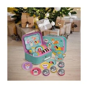 Jewelkeeper Juego de té y estuche de transporte para niños_5